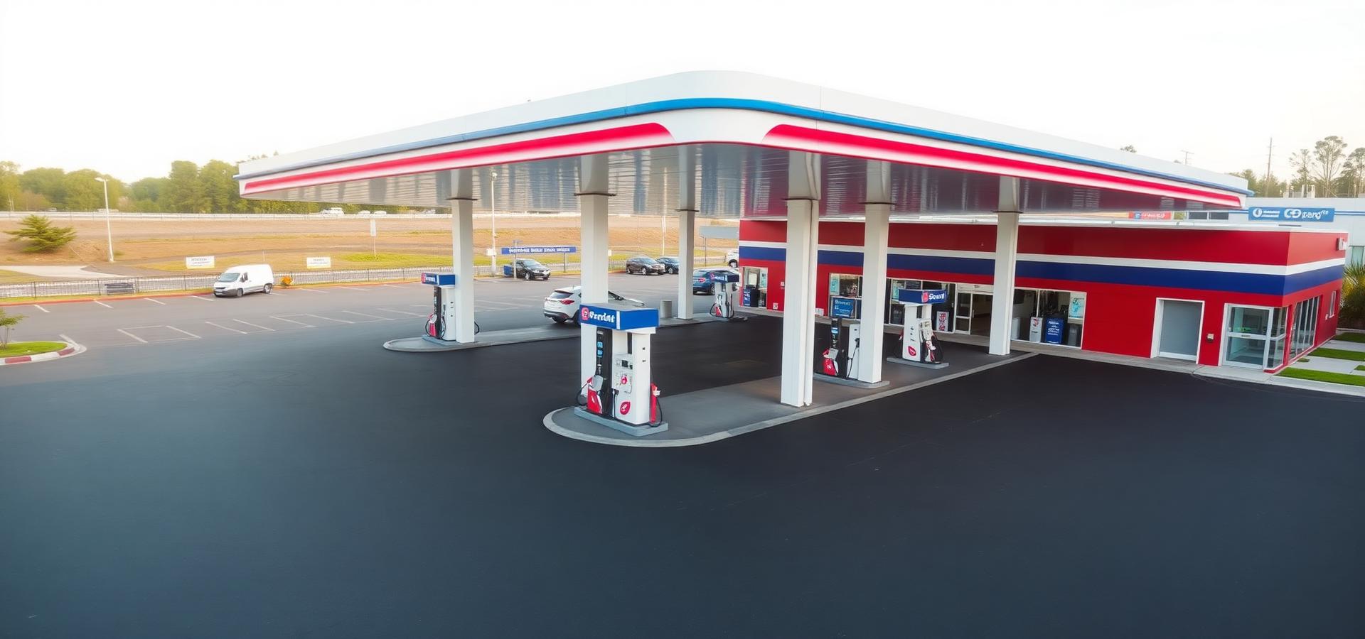 Modern petrol station aerial